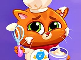 Lovely Virtual Cat At Restaurant