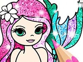 Mermaid Coloring Book Glitter