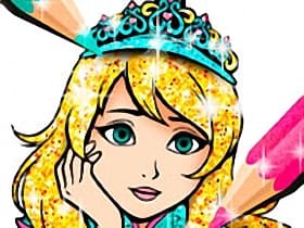 Princess Coloring Book Glitter