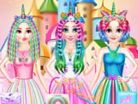 Princesses Rainbow Unicorn Hair Salon