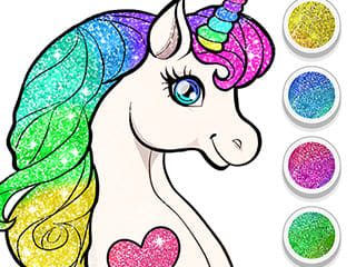 Unicorn Coloring Book Glitter